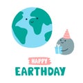 Illustration with 22 april Earth day poster concept